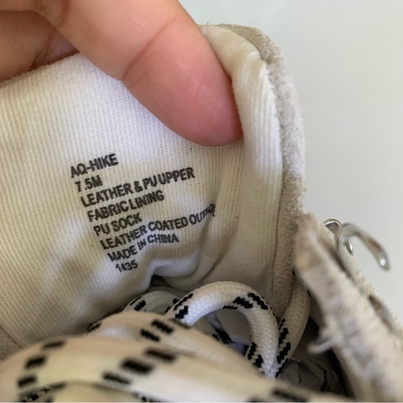 Aqua Womens Hiker Block Heel White Lace Up Hiking Ankle Boots US 7.5 M - Picture 9 of 9